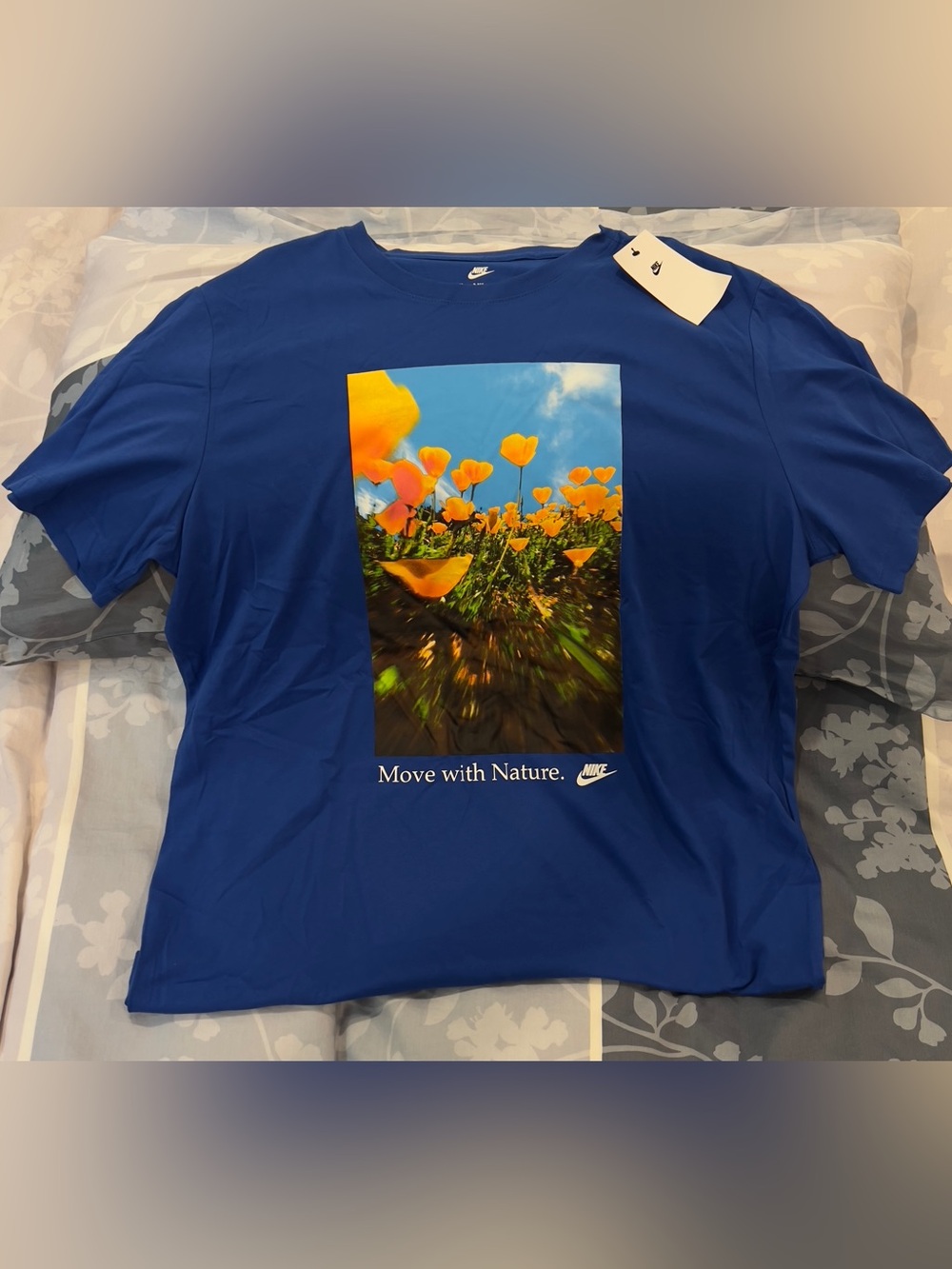 Nike Royal Blue Tee with Light Blue and Yellow Graphic